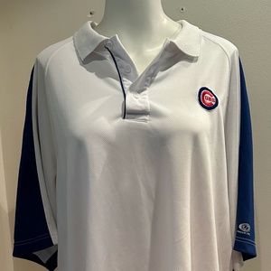 White Mens Size L True Fan Chicago Cubs Polo Shirt